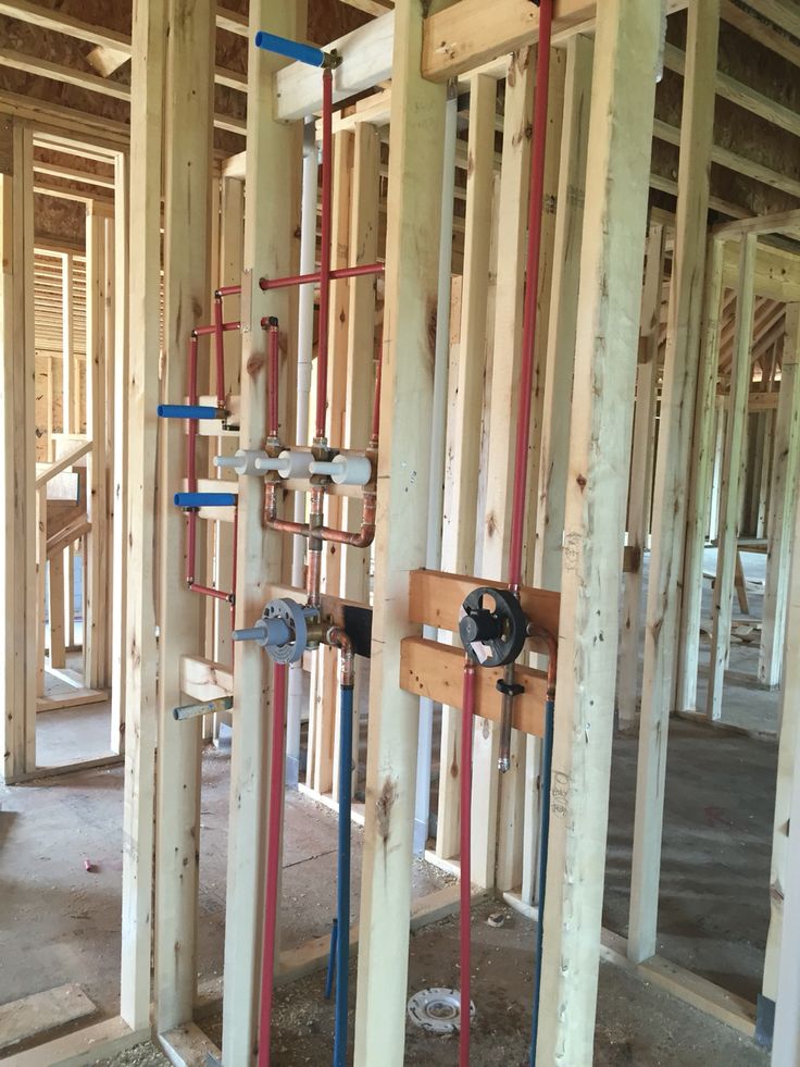 Shower rough-in on a new construction job